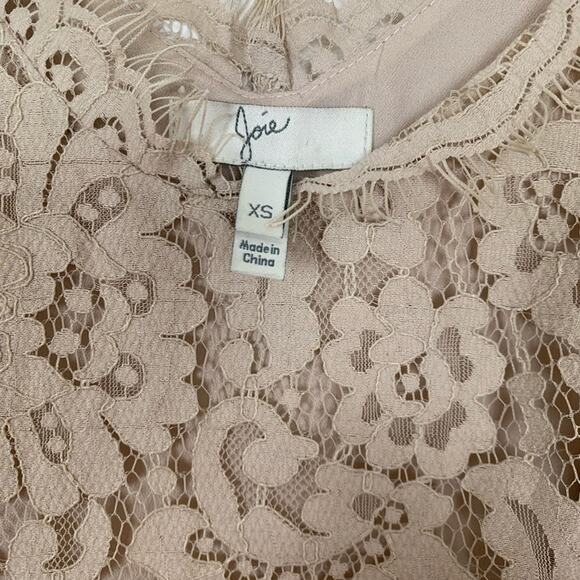 Joie Rori Sleeveless Lace Dress Mushroom Nude Extra Small - Picture 6 of 10